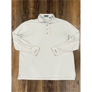 Greyson Men's XXL Long Sleeve brrr° Cooling Pique Polo White Performance Cuffs
